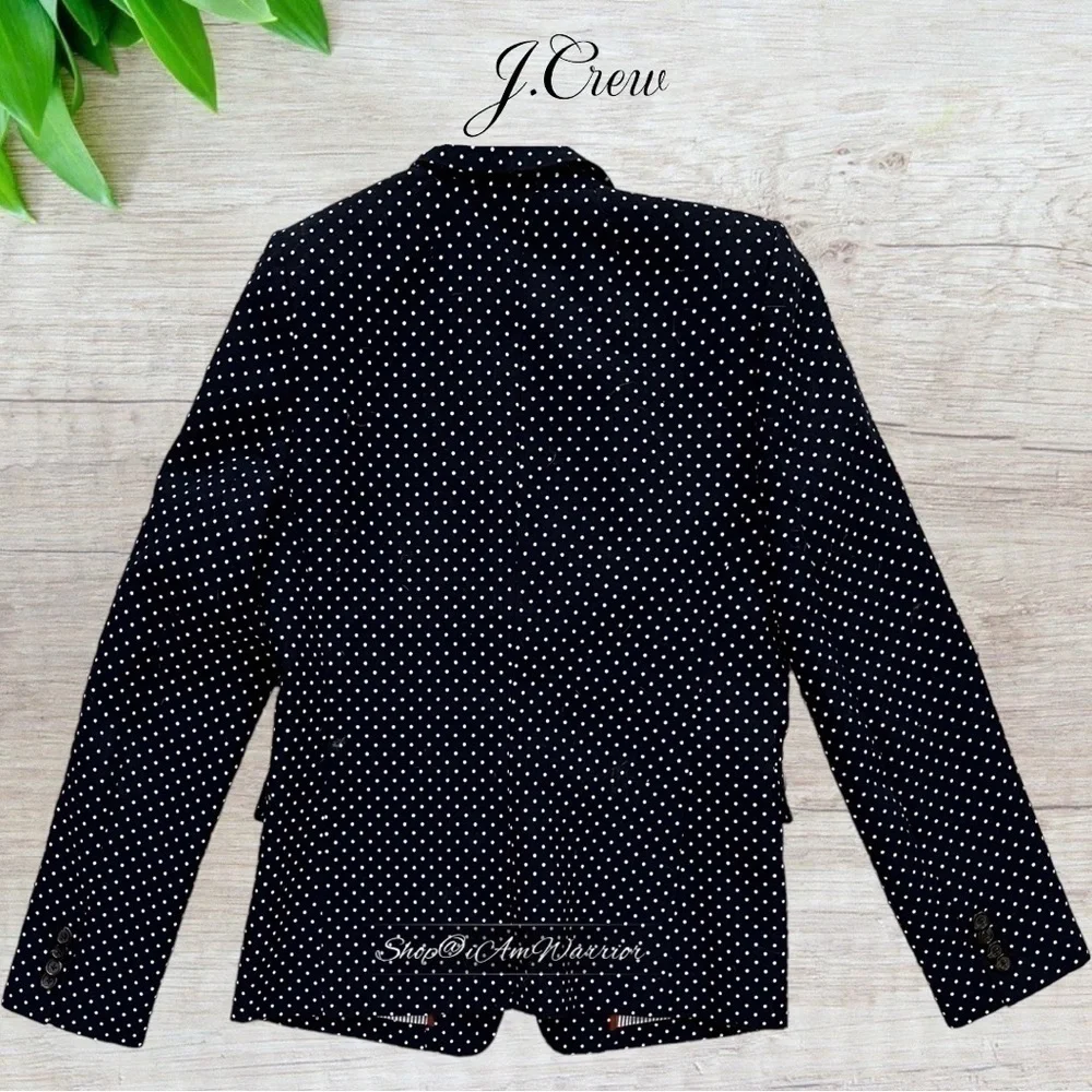 J.Crew navy Regent one button micro polka dot blazer *shop@iamwarrior